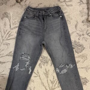 American Eagle Outfitters Women's High Rise gray Distressed Jeans